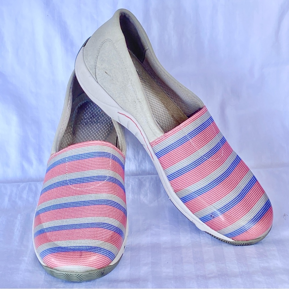 DANSKO Harriet Striped Stretch and Gray Nubuck Slip-on Comfort Shoes - 10.5 (41)